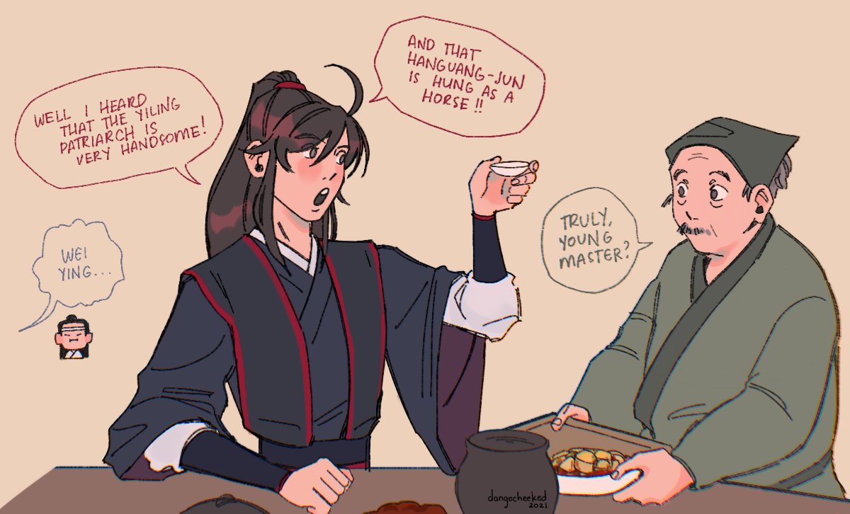 wx honeymoon thoughts
1. lwj commissions them travel-friendly robes 🥺 they'd always look like a matching set 🥺🥺
2. extra 🌶🌶🌶 for wwx always ❤️
3.  gathering  nighthunt  intel  +  addressing some of the  rumors abt hgj and yllz
#wangxian #mdzs 