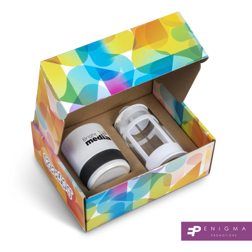 A highly attractive and useful set, it comprises of a lovely plunger and a beautiful ceramic coffee mug highlighted with a colorful silicone band. 

Price - R207

enigmapromo.co.za/corporate-gift…