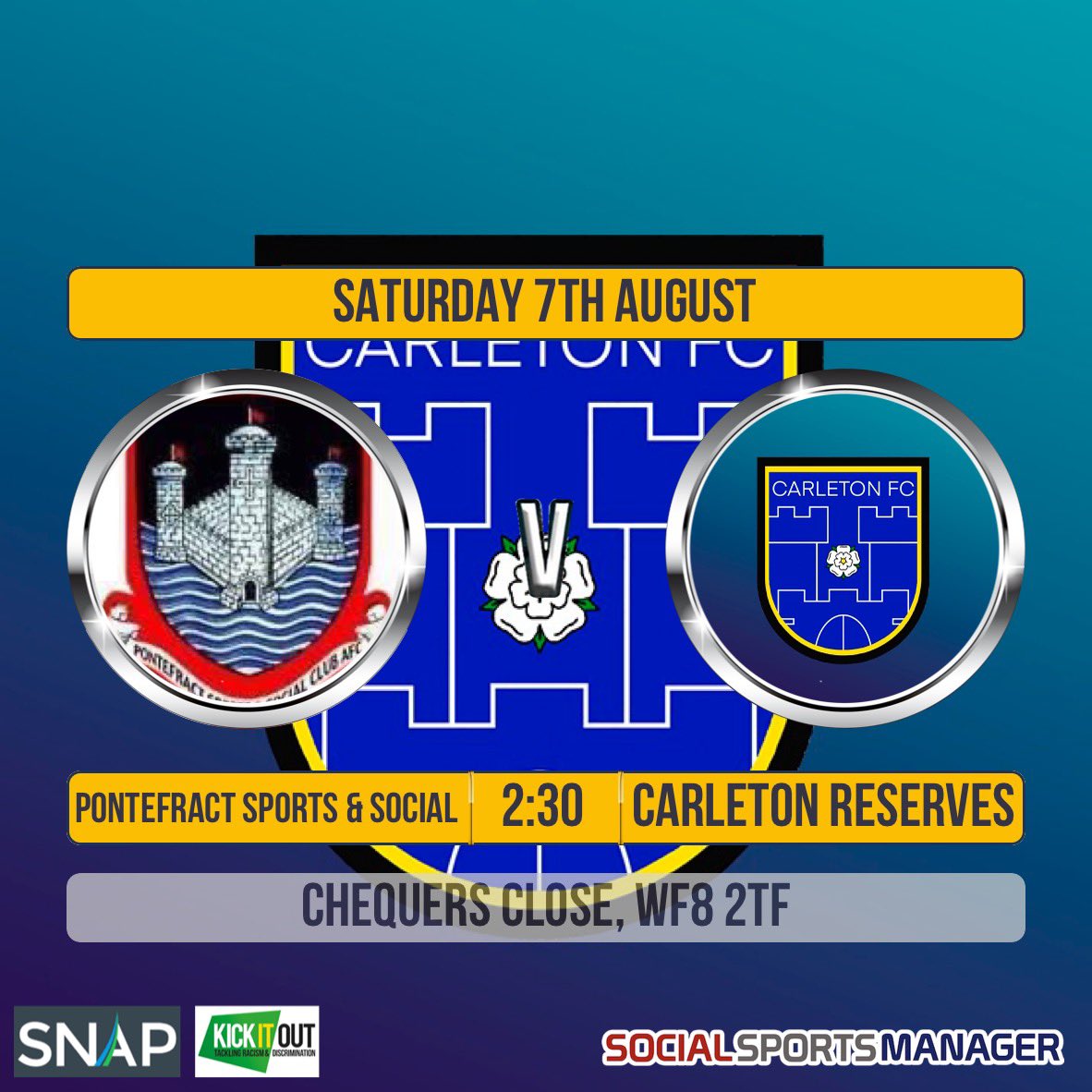 Tomorrow afternoon our Reserves are in action as they travel away to Pontefract Sports &amp; Social, in their second pre season friendly!

🆚 Pontefract Sports &amp; Social
🏟 Chequers Close, WF8 2TF
⏰ 2:30pm kick off 

Get down and support the lads!

#UTC🔵🟡