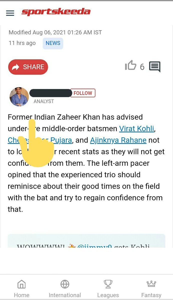 atombigg_cric's tweet photo. So Zaheer Khan is now... Which country's citizen?
Have a look at this article, @Sportskeeda described @ImZaheer as a former Indian. 😆😂
#JustaJoke #MistakesareCommon #Sportskeeda #Cricket #ZaheerKhan #CricketArticles https://t.co/fYNOw0UcwQ