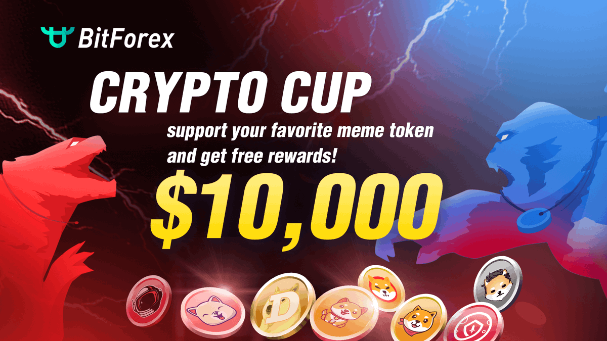 bitforexcom's tweet photo. 👇👇👇$10,000 in rewards, 8 meme tokens, who is going to be the winner? Event is already live! 
Join now: https://t.co/n0J8TdqwA2
@InuKishu @Safemartians @Shibtoken @dogecoin @AKITA_network @babydoge @DogelonMars @safemoon 
#CryptoCup #BitForex #memetoken https://t.co/LneCNnhKdk