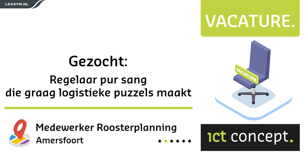 ICTConcept's tweet photo. Gezocht: #Roosterplanner die uiterst efficiënt alle afspraken van zo'n 40 System Engineers inplant, rekening houdend met de agenda van de desbetreffende collega en met de wensen van de klant.

 https://t.co/NVmmyGnCvD
#VacatureVrijdag #Amersfoort https://t.co/IOE5NGTT88