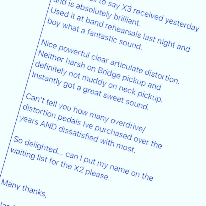 Getting some fabulous feedback on the X3 ……..