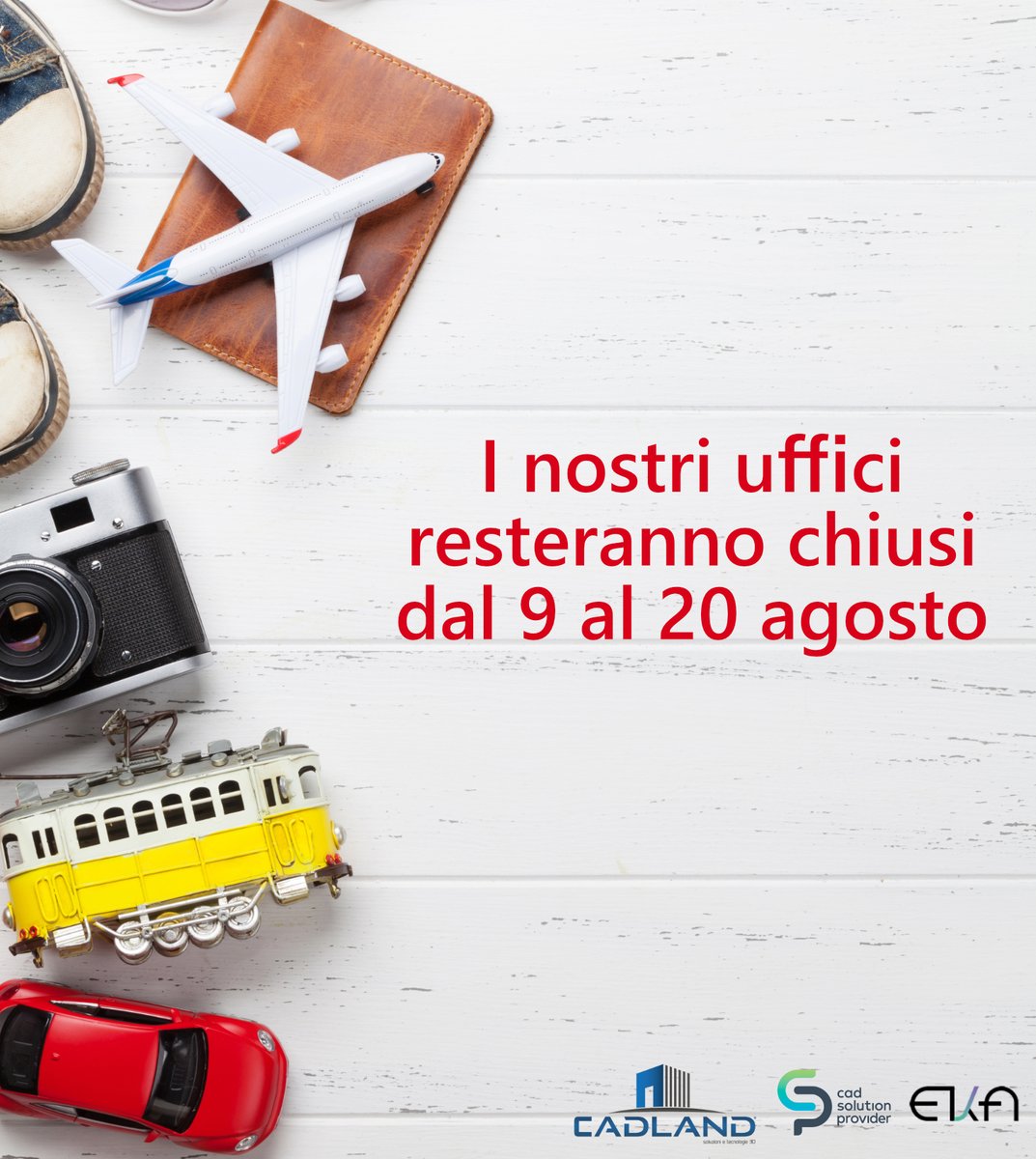 CADLAND_3D's tweet photo. Il Gruppo Cadland vi augura buone vacanze🏄 
 Riprenderemo le nostre attività lunedì 23 Agosto. https://t.co/oujZ3yebSc