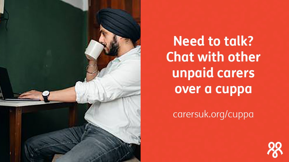Need to talk? Join us for our weekly online Care for a Cuppa sessions, giving you the opportunity to speak to fellow unpaid carers over a cuppa ☕ Sign up for free here: carersuk.org/cuppa