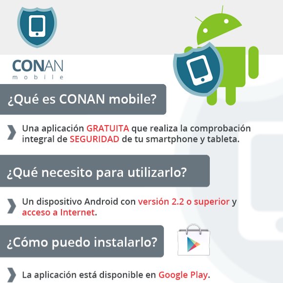 PoliciaLocalSFH's tweet photo. 🔵🔵🔵
🔻CIBERSEGURIDAD🔻
¿Conoces la aplicación GRATUITA para #dispositivos móviles con #Android?
👉🏽Conan Mobile📲
✔Es de @INCIBE, el Instituto Nacional de #Ciberseguridad
😱Te avisará de:
👿#VIRUS
👾#WebFalsas
💀#AplicacionesMaliciosas
⬇️Enlace:
https://t.co/MMPH8uHNPg https://t.co/7ES9KdPlwF