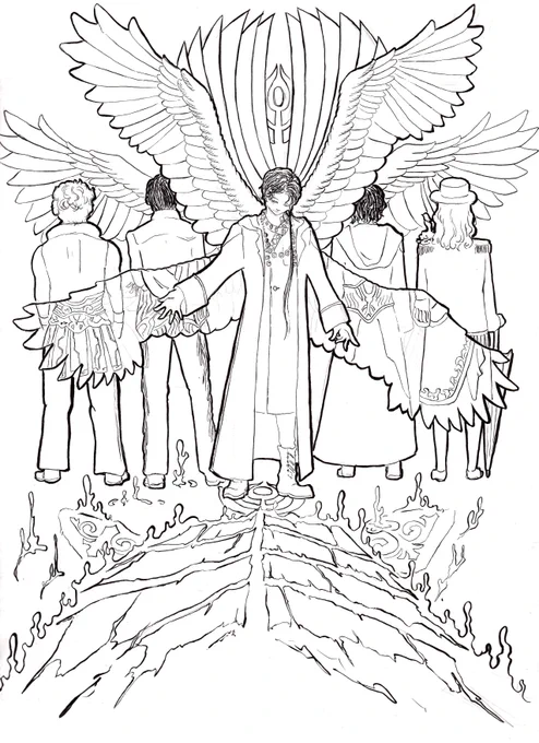 ストリウス

変身シーンが好みドストライクだったので描いてみました。
線画なので塗り絵してもらっていいですよ～。 