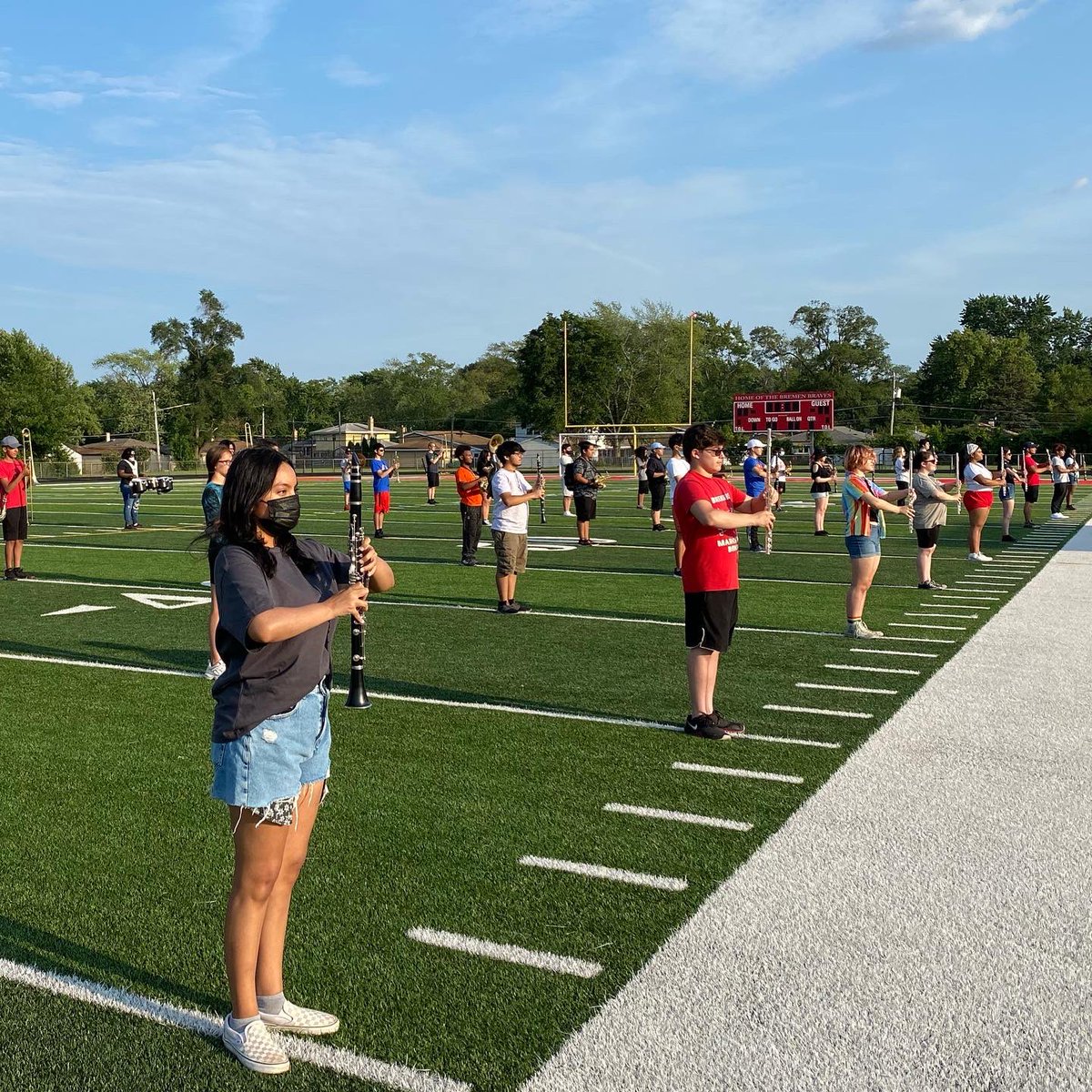 BREMENHSMUSIC's tweet photo. “Royalty” Day on Band Camp Day 4 has come and gone!  The band is looking and sounding great!  #bremenmarchingbrigade https://t.co/4B5BuUu0a8