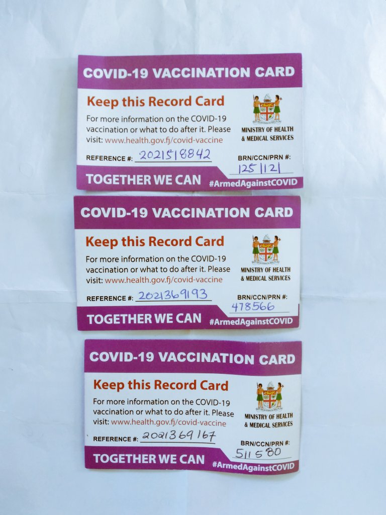 The parentals and my small brother got their first jab earlier today, I'm so happy for my family for this!! now we're all anticipating on our second jab together!! GET VACCINATED IF YOU HAVEN'T!!

#GetVaccinatedFiji #GetVaccinatedToBeProtected