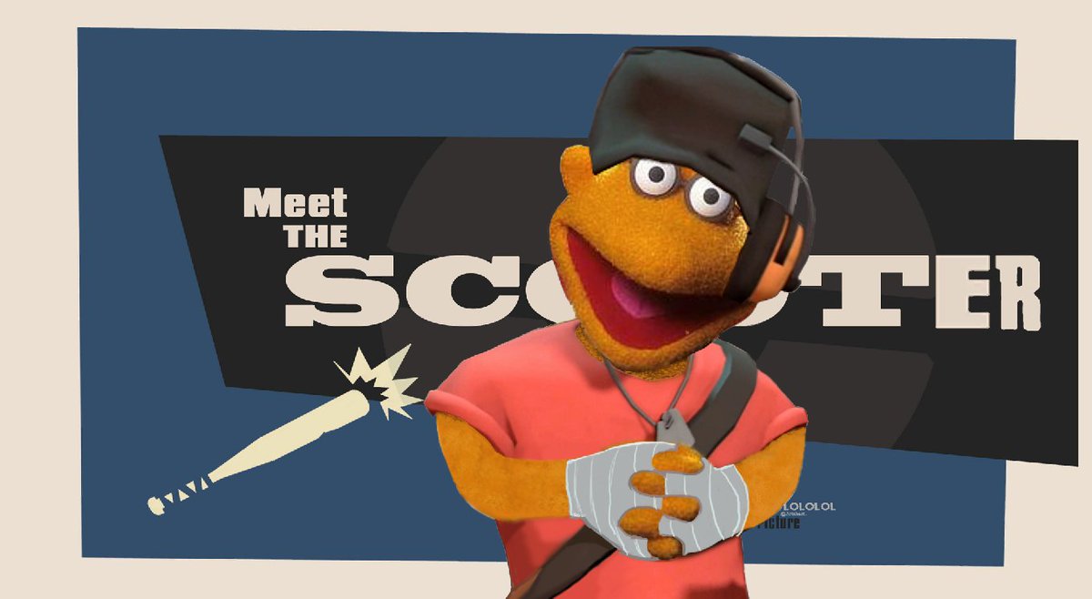 TheClownIsASpy's tweet photo. Got inspired by @LilSak3 & how he refers to Scout so I made a shop. May I present Scooter TF2ooter #Muppetwt #TF2 #RedScout #Scooter #ScoutTF2 #DoNotRepost https://t.co/jf0zdfl5K3