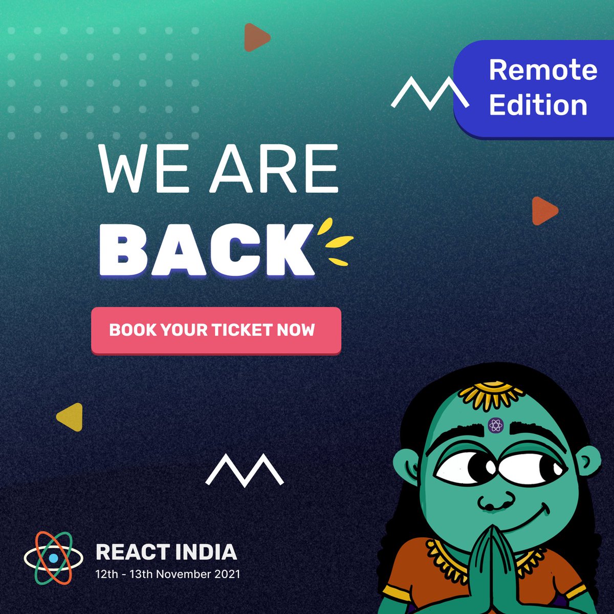react_india's tweet image. Book your spot today  #ReactIndia 2021 tickets now available,
Don&apos;t wait - register for the conference now ! 

buff.ly/3Cn0oAb