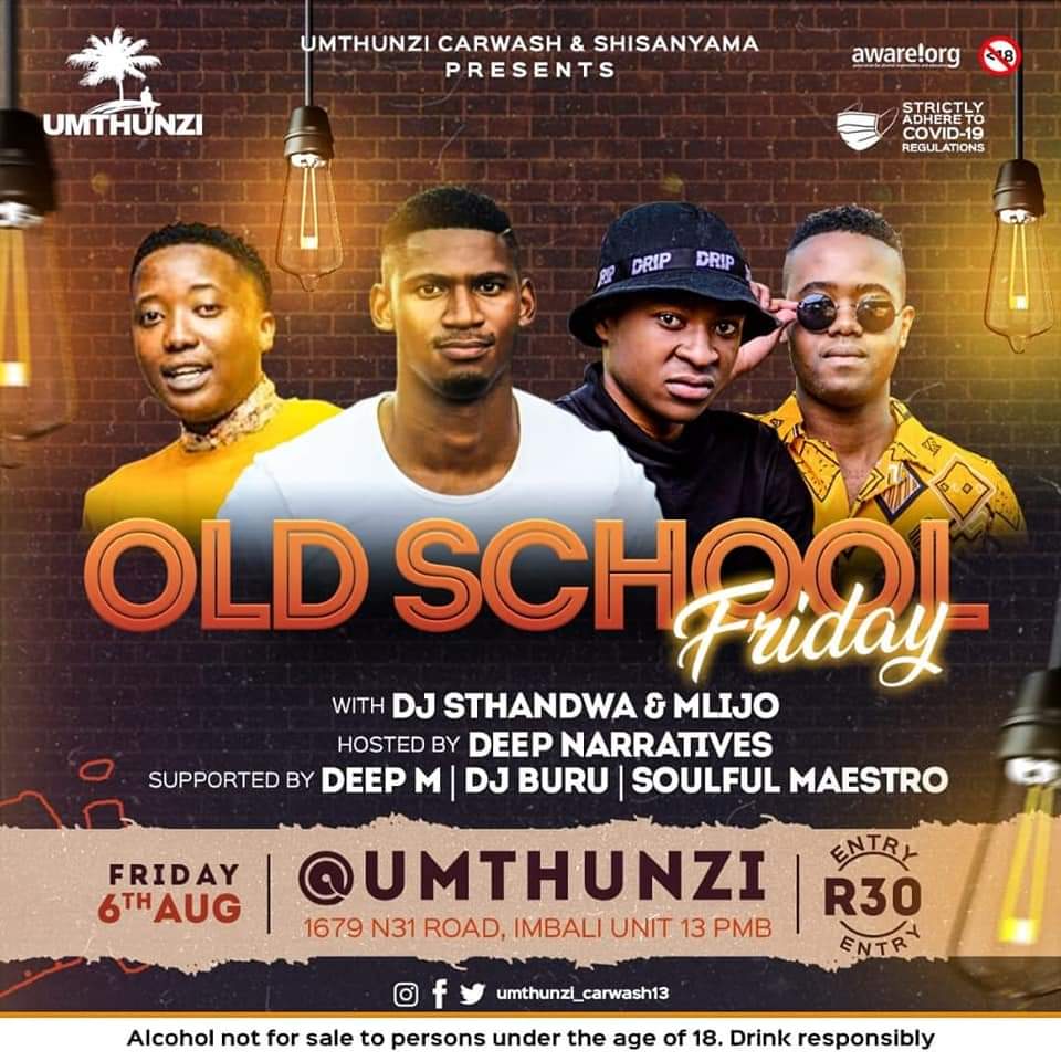 PMBGigGuide's tweet photo. #OldSkoolFriday Tonight @umthunzi_carwash13 with @DjSthandwaPmB & Milk hosted by @deep_narratives supported by @deep_m_sa / @djburu / @soulfulmaestro Entry R30... see flyer for more details https://t.co/vQF0aagMog