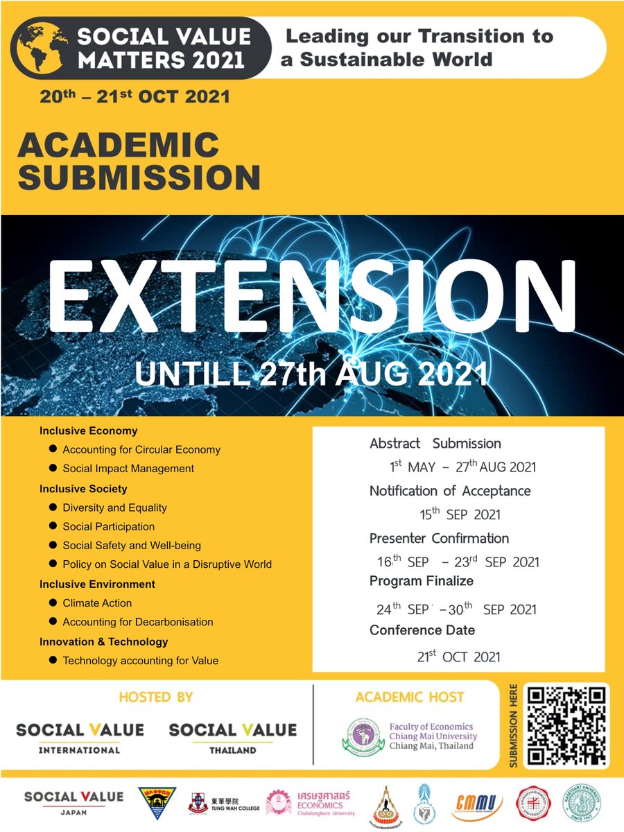 socialvalueth's tweet photo. Extend the opportunity for submission in Conference Proceeding and considered publish the article in our Alliance Journals from the Network Committee. More information can be found at the dedicated conference website -  https://t.co/vBqcDW1Ez3 https://t.co/7RDNmrUwSz