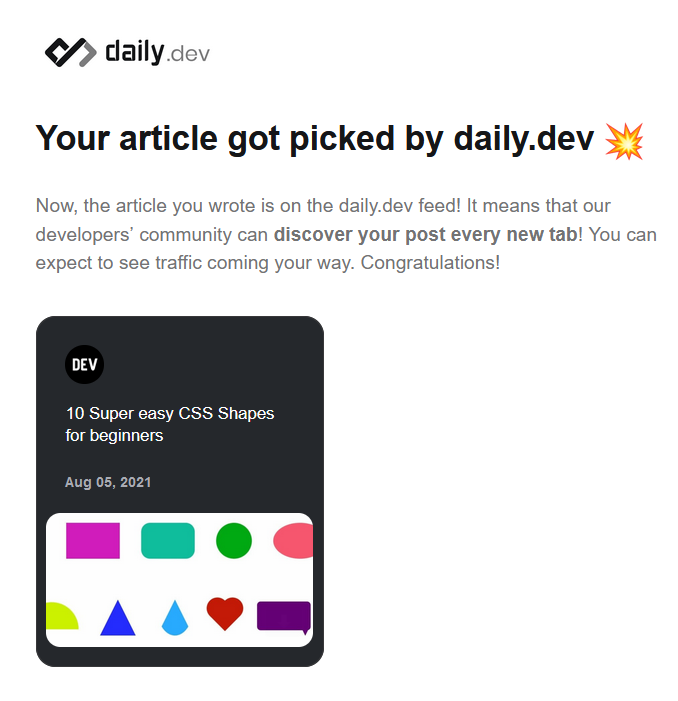 MetaJunaid's tweet photo. My post for CSS Shapes got picked by @dailydotdev 

Do check it -> https://t.co/HuZjBxhYH4

#DEVCommunity #CodeNewbies https://t.co/7S9IwGqs71
