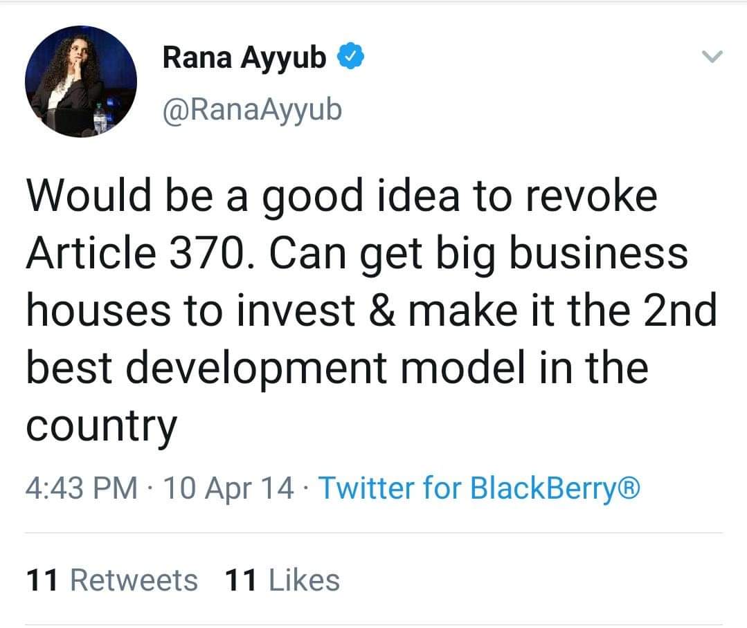 RT @arvind_Navy: Can you believe, Rana Ayub Tweeted this in 2014. https://t.co/nMroaVQ3kv