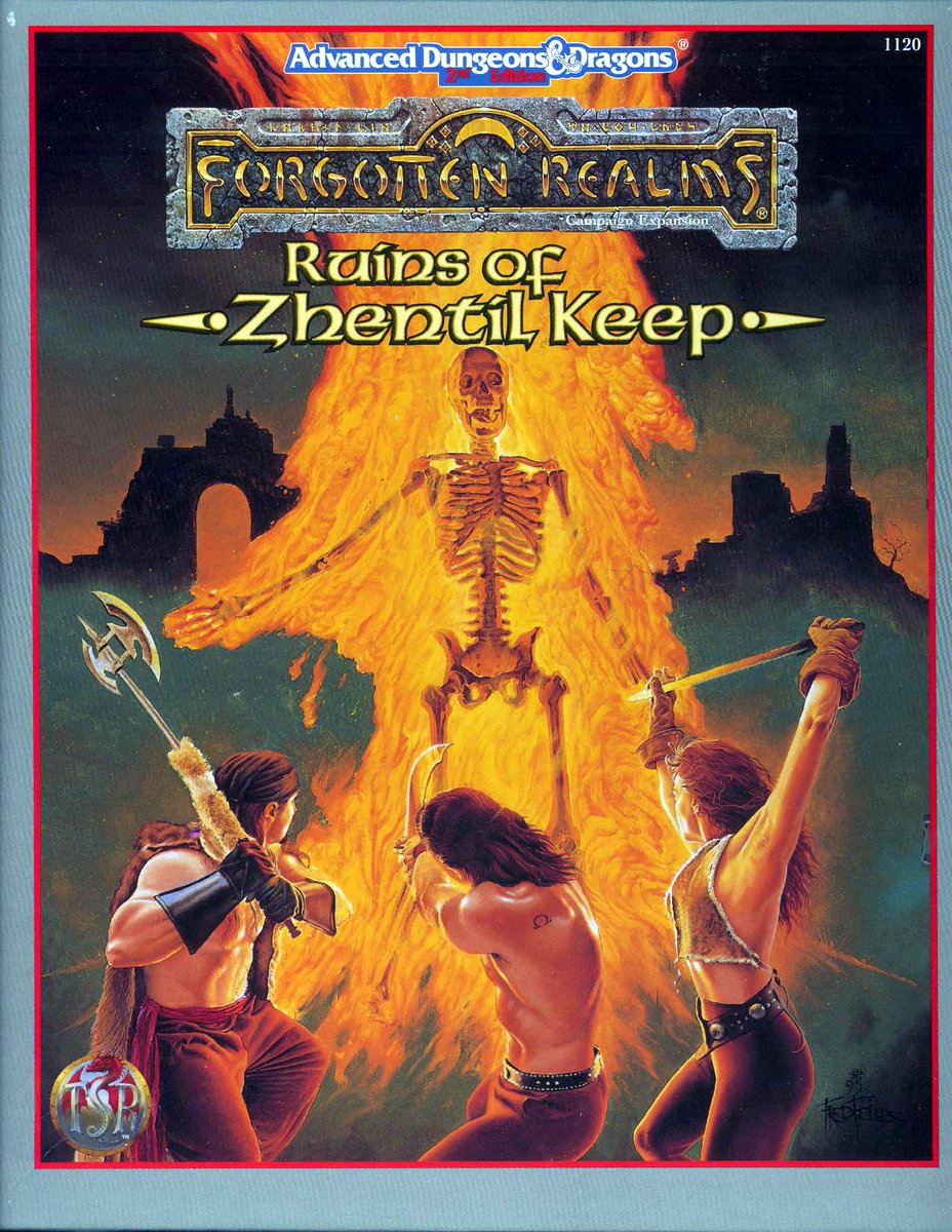 Ranaroth2's tweet photo. Forgotten Realms: The Ruins of Zhentil Keep / Campaign Book, TSR, 1995. Cover: Fred Fields. #skeleton #FredFields #TSR #roleplaying #AdvancedDungeonsandDragons #dungeonsanddragons #Dungeons #Dragons #ForgottenRealms #Zhentil https://t.co/PSL2n1tsKf