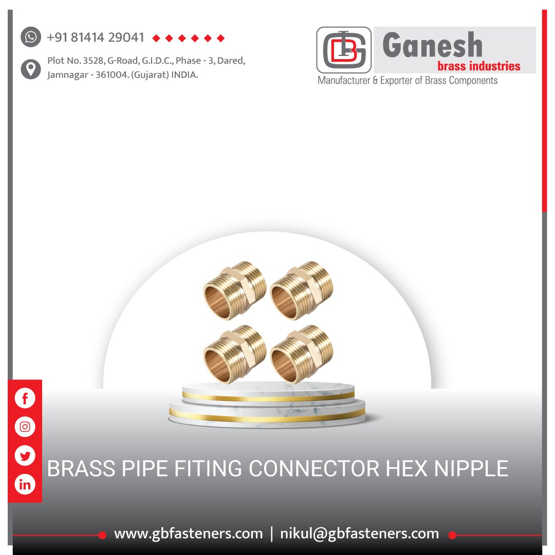 GANESHBRASSIND's tweet photo. #ganeshbrassindustries #ganeshbrass #ganesh #brasspipefitting #pipefitting #pipefitter #pipefittings #pipefitting101 #connector #connectors #hexnipple #hexnipel #brassinsertsmanufacturer #brasssanitary #electroniccomponents #jamnagar_instagram #jamnagar https://t.co/xhOBu0rKh3