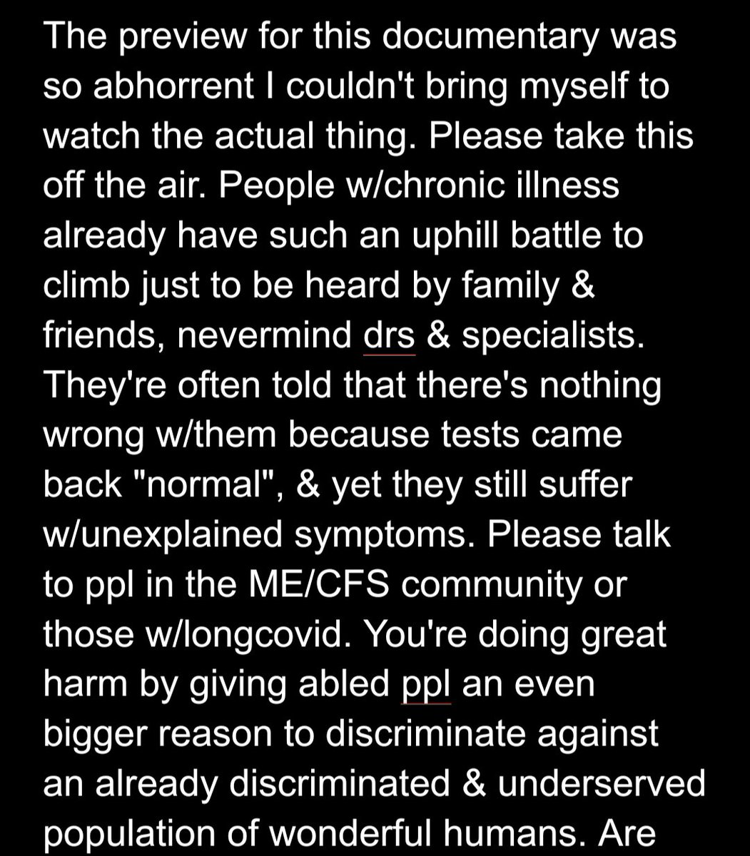 wickedsmartface's tweet image. TW the BBC doc. This is a portion of what I sent.
#BBCdocs #NEISvoid