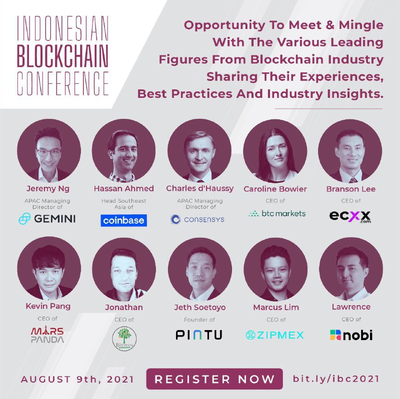 ⏰ 𝟯 𝗗𝗮𝘆𝘀 𝗮𝘄𝗮𝘆 𝘁𝗼 #IndonesianBlockchainConference 

Get the chance to meet various leading figures from the Blockchain Industry who will share their experiences, best practices, and industry insights.

Tix ➡️ loket.com/event/ibc2021