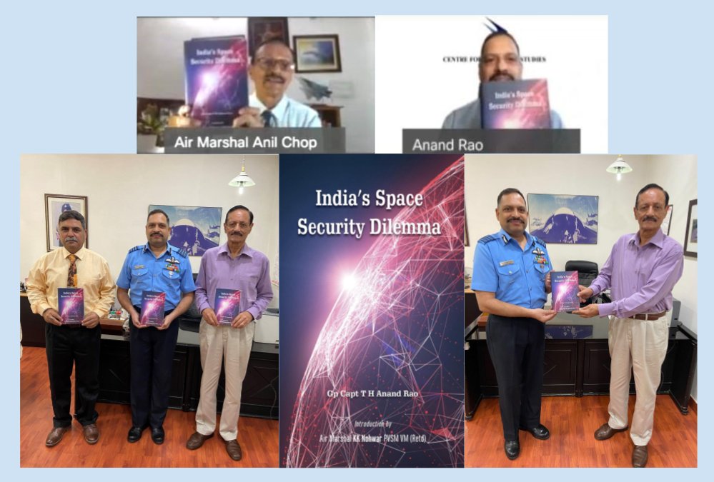 CAPS_INDIA's tweet photo. We are happy to announce the #bookrelease of “India’s Space Security Dilemma” by Gp Capt T H Anand Rao (Senior Fellow, CAPS) @anandrao17. Released by DG CAPS @Chopsyturvey. @kw_publishers
#Airpower #Spacesecurity #ISRO #spacecommission #outerspace #spacegovernance https://t.co/A4IZJmdQKH
