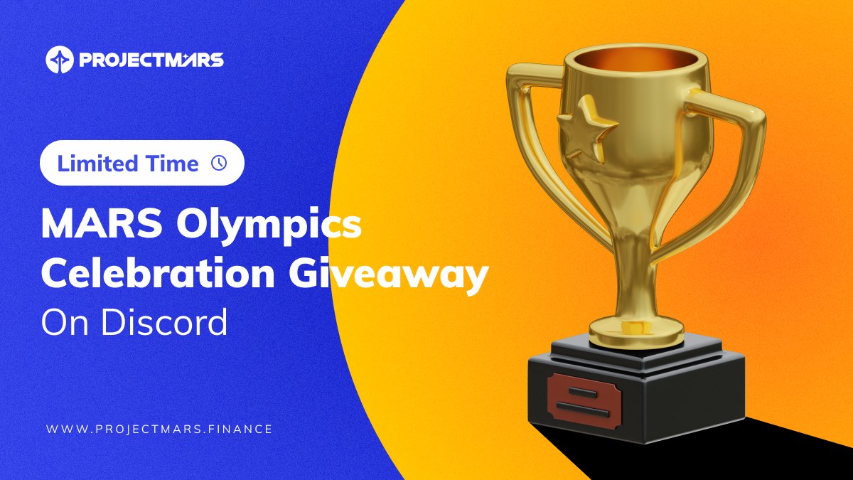 💎500000 $MARS Olympics celebration giveaway💎

🎉 Community Special Event🎉 

Complete 2 steps to enter 👇
1⃣Like &amp; Retweet
2⃣Join Discord and react in giveaway channel
 discord.com/invite/XeTZEjt…