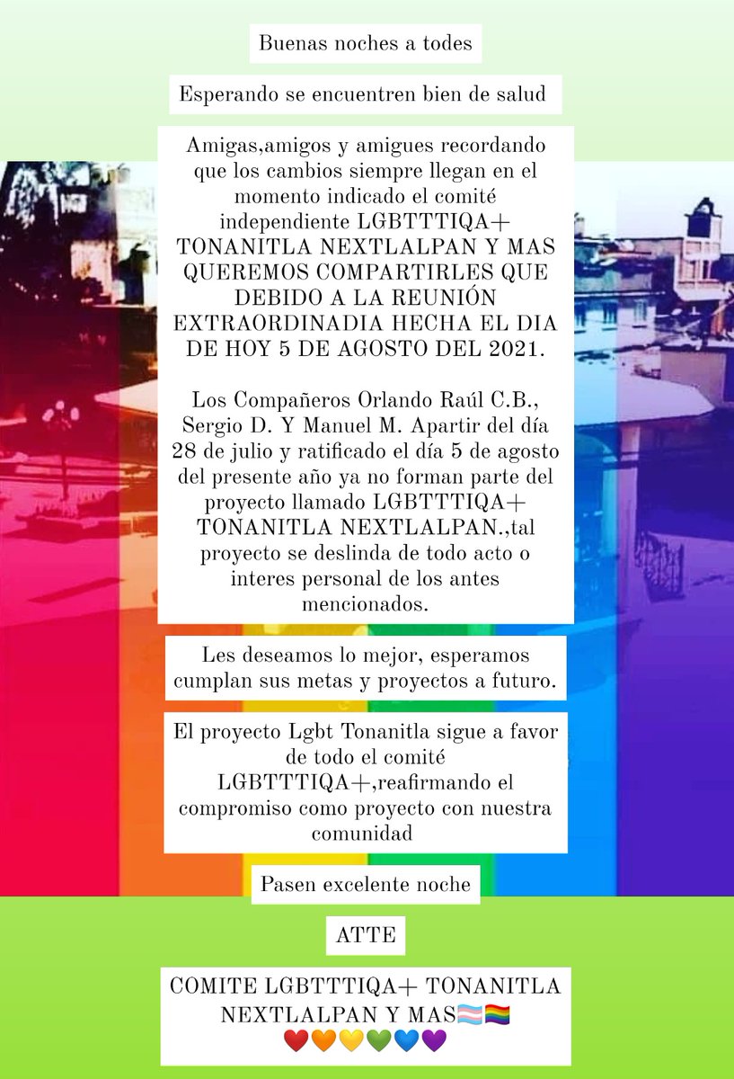 conectalgbt's tweet image. Comunicado

#Tonanitla #Nextlalpan #lgbtttia #EstadoDeMexico