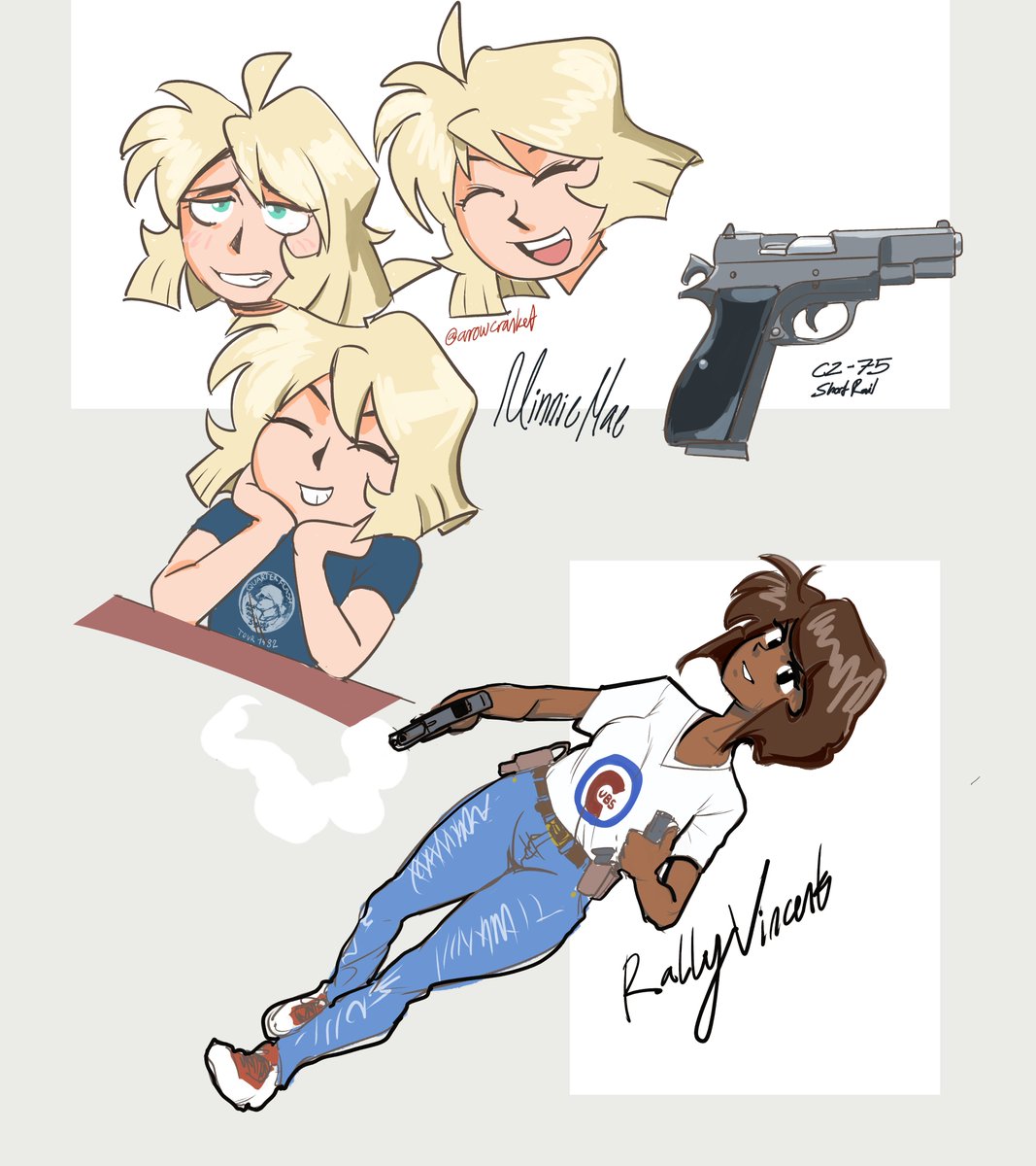 ArrowCranked's tweet photo. decided to take that Minnie Mae sketch a bit further. #GunsmithCats https://t.co/RzudIMygZb