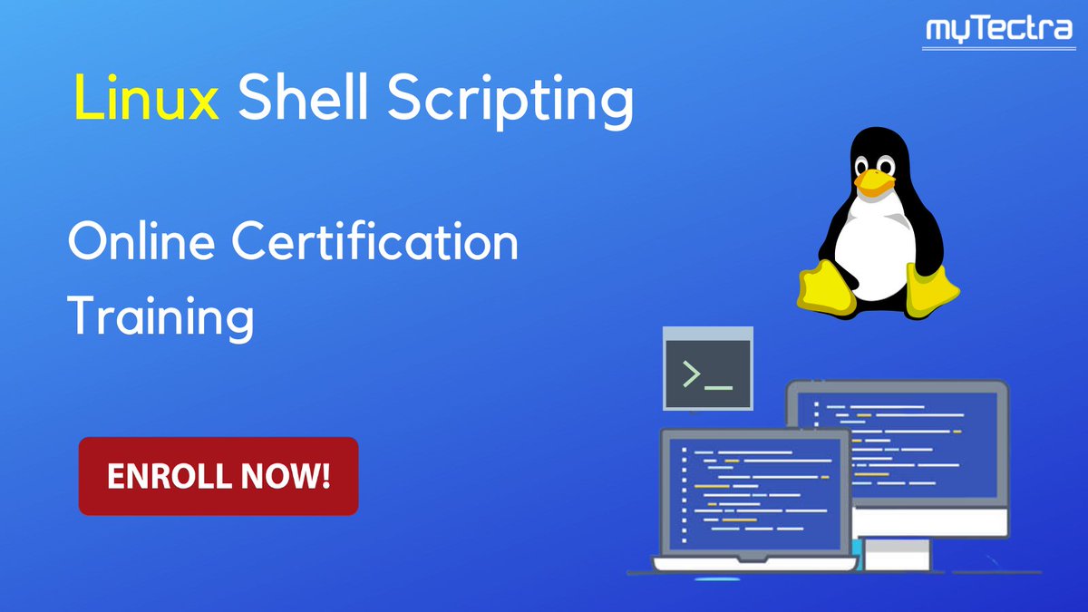 mytectra's tweet photo. Up-skill your Career in Linux Shell Scripting with myTectra.
Join myTectra's Live Online Training, delivered globally.
What You'll Earn:
100% Real-time Project
Global certification
Call Us on +91 08047112411
Visit https://t.co/TUZc9XfxiJ
#mytectra #Linux #Linuxshell #unix https://t.co/L80hsdt6Kd