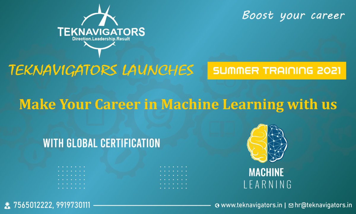 TeknavigatorsL's tweet image. #TekNavigatorsTrainingLucknow
#MachineLearning #MachineLearningPrograms
#TechnicalTrainingPrograms
#Internship_Programs