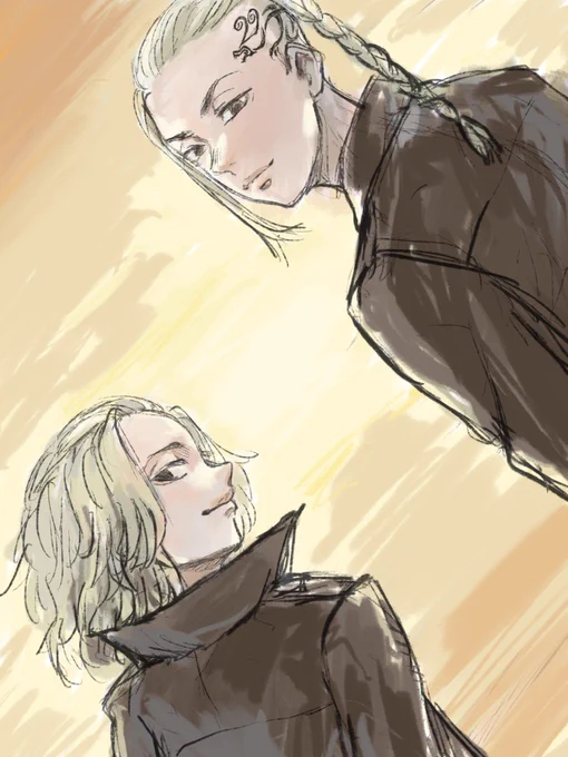 OPのタケミッちを笑顔で迎えてくれる2人が好きで描こうとしてる…ちゃんと描けたら消します… 