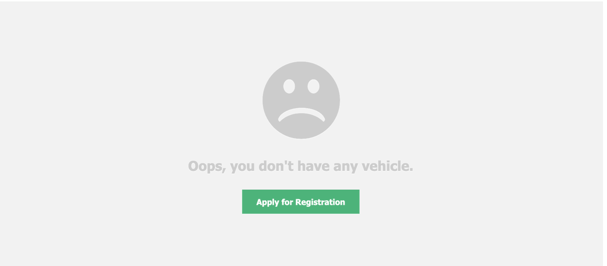 dennis_muthuri_'s tweet photo. This is just a sad #uxpattern from the @ntsa_kenya TIMS portal: https://t.co/sp693MfaeD. You have no empathy and mercy yaani.
Not having a car isn't an error surely. To add insult to injury, you put a sad smiley face after starting the bold messaging with an "Oops..." https://t.co/plZNGn3h1g