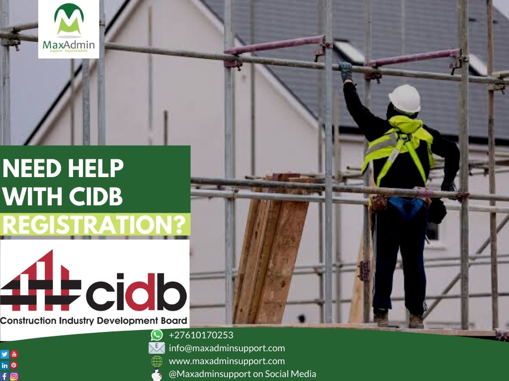MaxAdminSupport's tweet photo. Get a CIDB registration certificate to apply for construction contracts & government tenders.
Cost: R2100. Timeframe: 5 Days.
We can help!
Call/WhatsApp us on +27610170253 or simply send us an email.
#Success #MaxAdminSupport #Admin #Entrepreneur #CIBD #Construction #Building https://t.co/TFBJi4FWl5