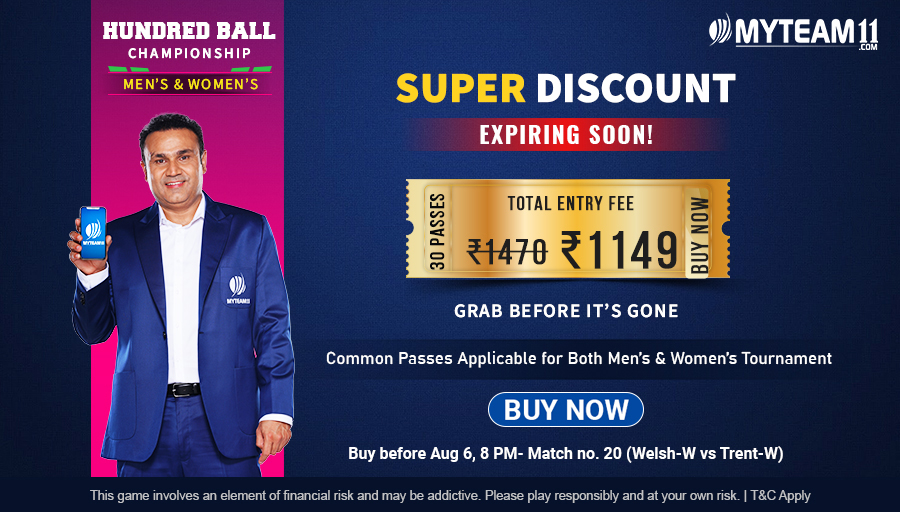 MyTeam_11's tweet photo. #ExpiringSoon
Last chance to buy your 30 Golden Ticket passes & get a super discount on the Entry Fee.
Hurry Up! Buy Now- https://t.co/wz4m07WDWG & Win Big
#GoldenTicket #TheHundredBallChampionship #Cricket #MyTeam11 #FantasyCricket #FantasySports #AbPooraIndiaKhelega https://t.co/Tp2UfRuHi6
