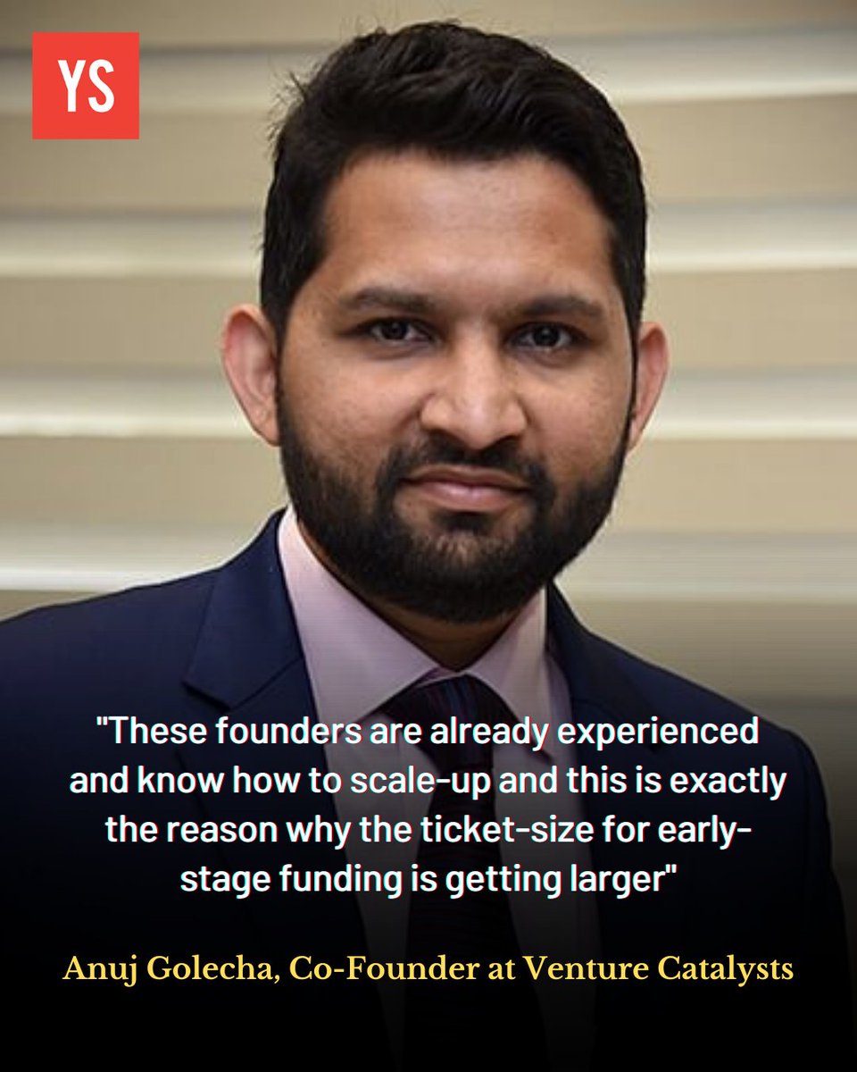 The Indian startup ecosystem has matured faster in the last few years, particularly due to the emergence of startups founded by 2x/3x entrepreneurs.

<a href="/Anuj_Golecha/">anuj golecha</a> <a href="/vcatsindia/">Venture Catalysts++</a>