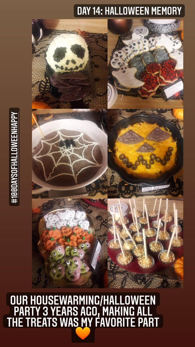 Day 14: Halloween memory. Of course it's all the stuff I made for the housewarming/Halloween party I had a few years ago! 
#100daysofhalloweenhappy