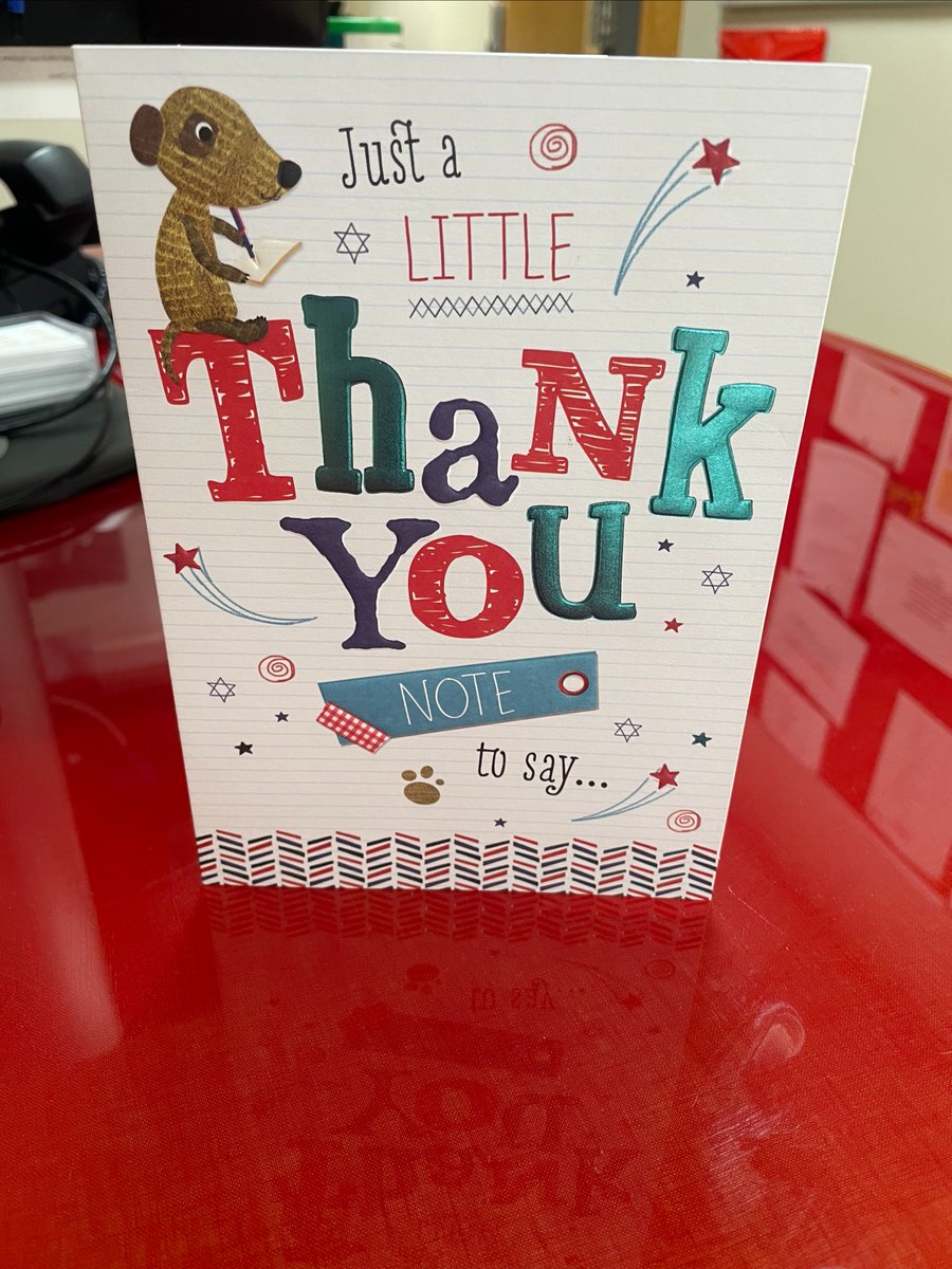 Our physiotherapist Saba received this thank you card from one of her patients... Thank you ❤️