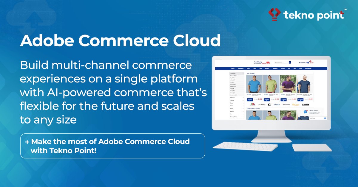 With #AdobeCommerceCloud, manage &amp; deliver exceptional, mobile-friendly commerce experiences.

Our team of #eCommerce experts has comprehensive experience working for some of the biggest brands in the industry.

Power your eCommerce with #TeknoPoint- bit.ly/3iqeEQs