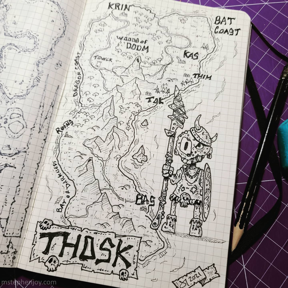 mstephenjoy's tweet photo. Playing around with a map idea. This is in my little moleskin notebook I'm making for my daughter. #dnd #RPG #frpg #dungeonsanddragons #dnd5e #fantasy #fantasyart https://t.co/NtwByg86bR