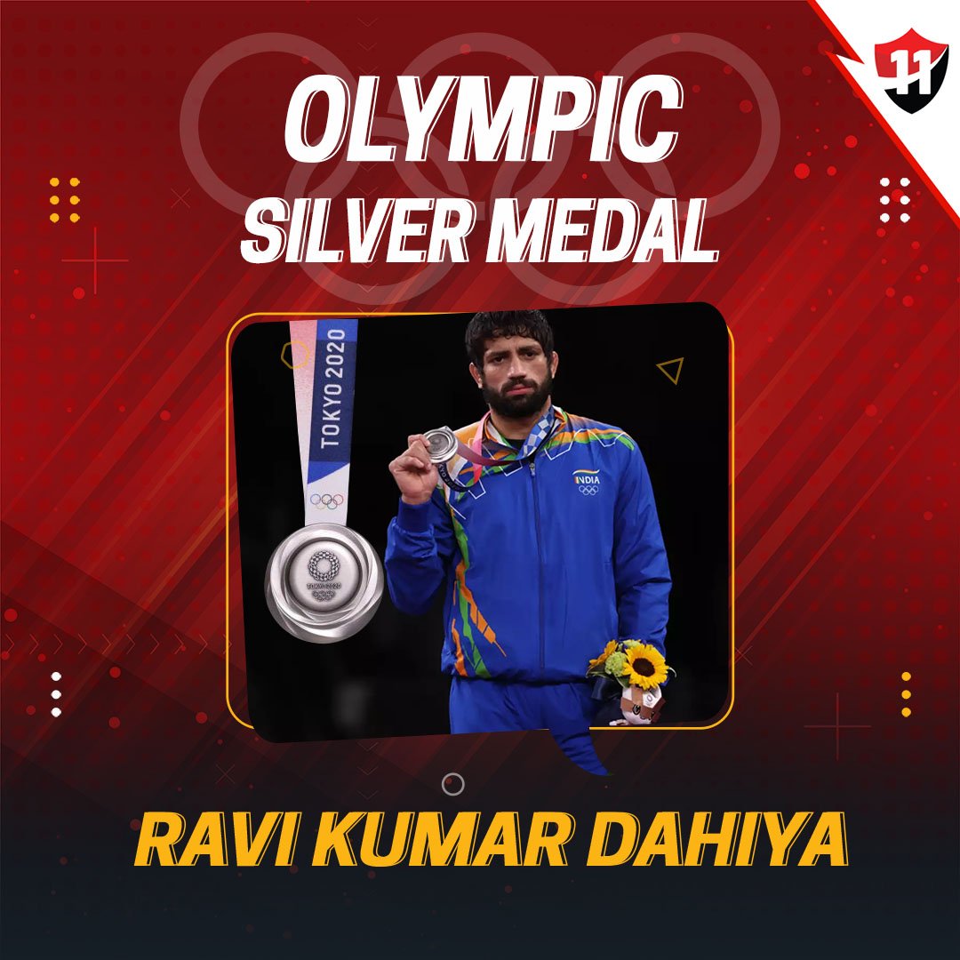 Vision11ofc's tweet photo. New medal in the victory box of Olympics 2021🏅
Ravi Kumar Dahiya won Silver Medal in Wrestling🥈
Many more to comin
#vision11 #playfantasy #sliver #olympic #wrestling https://t.co/aK1jDiQ3cj