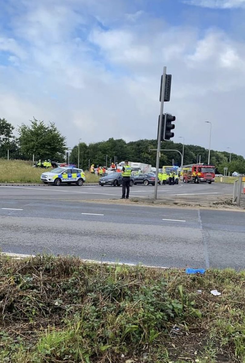 #Peterborough Van Hage roundabout 7:30am. Air ambulance on the scene at 7:40am. <a href="/peterboroughtel/">Peterborough Telegraph</a>