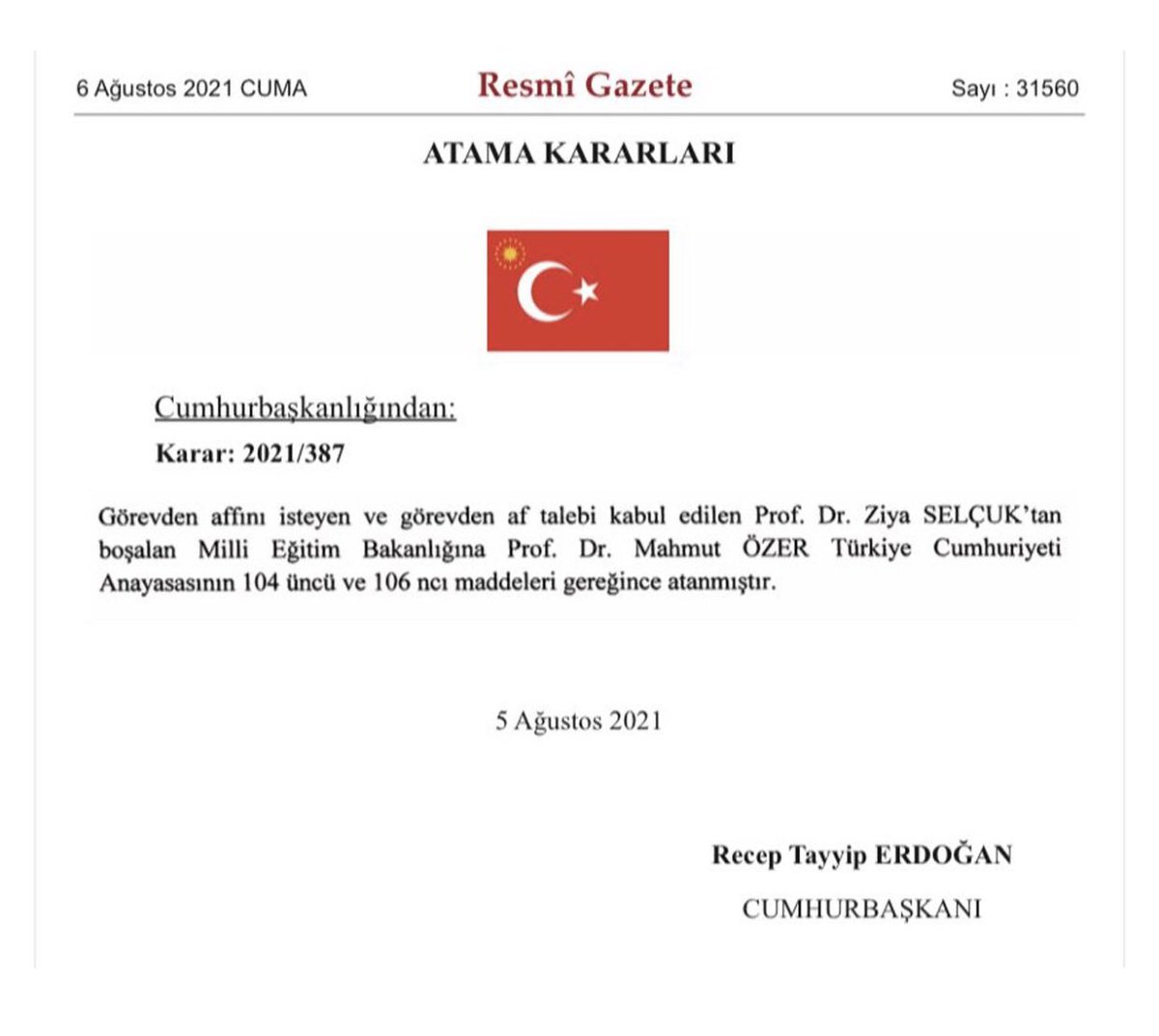 Görevinden AFFINI İSTEYEN ve AF TALEBİ KABUL EDİLEN…
Hangi duaları okuyoruz bunun için? <a href="/ziyaselcuk/">Ziya Selçuk</a> #aftalebi