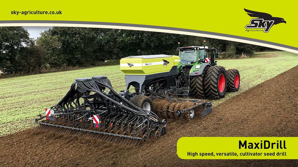 SKYAgri_UK's tweet photo. Sky's versatile, high speed, high capacity MaxiDrill is able to work as a min till drill into cover crops as well as into ploughed and prepared seedbeds. https://t.co/KbTseTTVTo https://t.co/mMJFPFCPXH