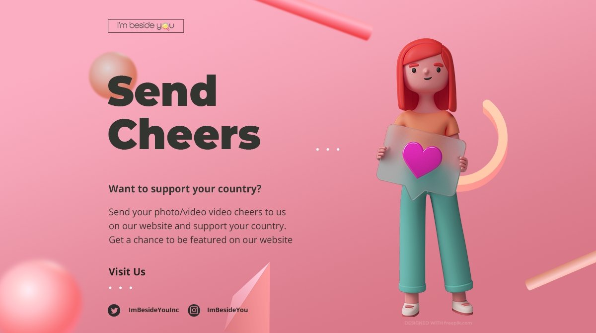 BesideIm's tweet photo. Let's support our country 🙌
Join us and send your cheers to your country.
https://t.co/cdnqc1XaOH

#olympics2020 #sports #23july #unionofemotion #cheer #imbesideyouinc https://t.co/qrNAi93ghJ