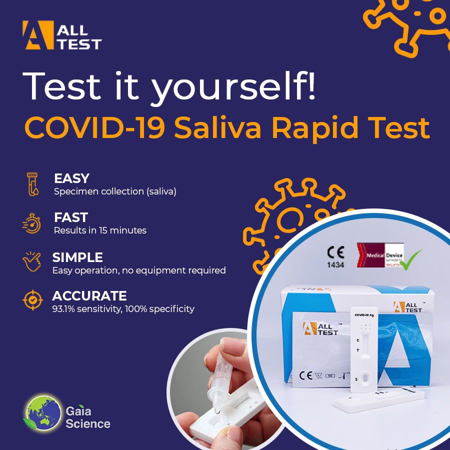 shadzrinothman's tweet image. Support and Retweet ! 

All Test Covid-19 saliva rapid test.
Easy (saliva)
Fast results (15 mins)
Accuracy (93.1%sensitivity)
More affordable than current screening (save up to RM 65) 

Approved by MDA✅

Kindly do contact me for more information.
#salivatest #COVID19 #swabtest