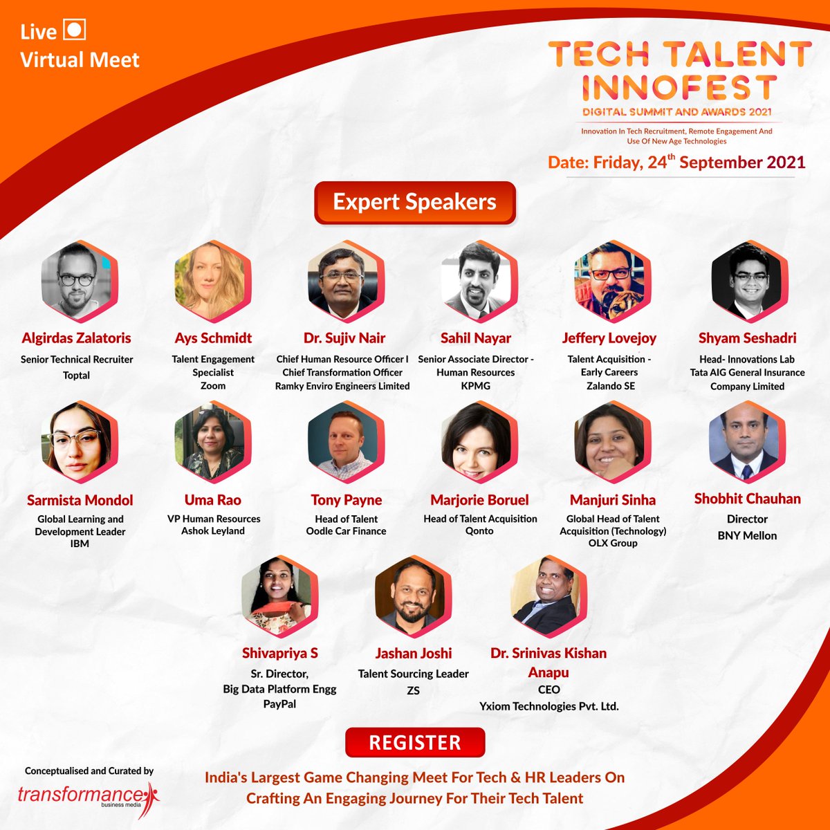 Discover #exciting secrets of better engaging your #tech #teams by <a href="/nairsujiv/">Dr. Sujiv Nair, PhD</a>, <a href="/SarmistaM/">Sarmista Mondol</a>, Uma Rao, <a href="/TonyPayneHi/">Tony</a>, Marjorie Boruel, <a href="/manjuris/">Manjuri Sinha</a>, Shivapriya S- <a href="/PayPal/">PayPal</a> &amp; all the #speakers tagged.

To #register / #nominate :
tbmindia.in/TechTalent#/?a…

#techtalent #transformanceforums