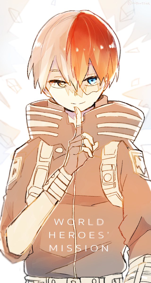 todoroki shouto 1boy male focus red hair heterochromia scar two-tone hair burn scar  illustration images