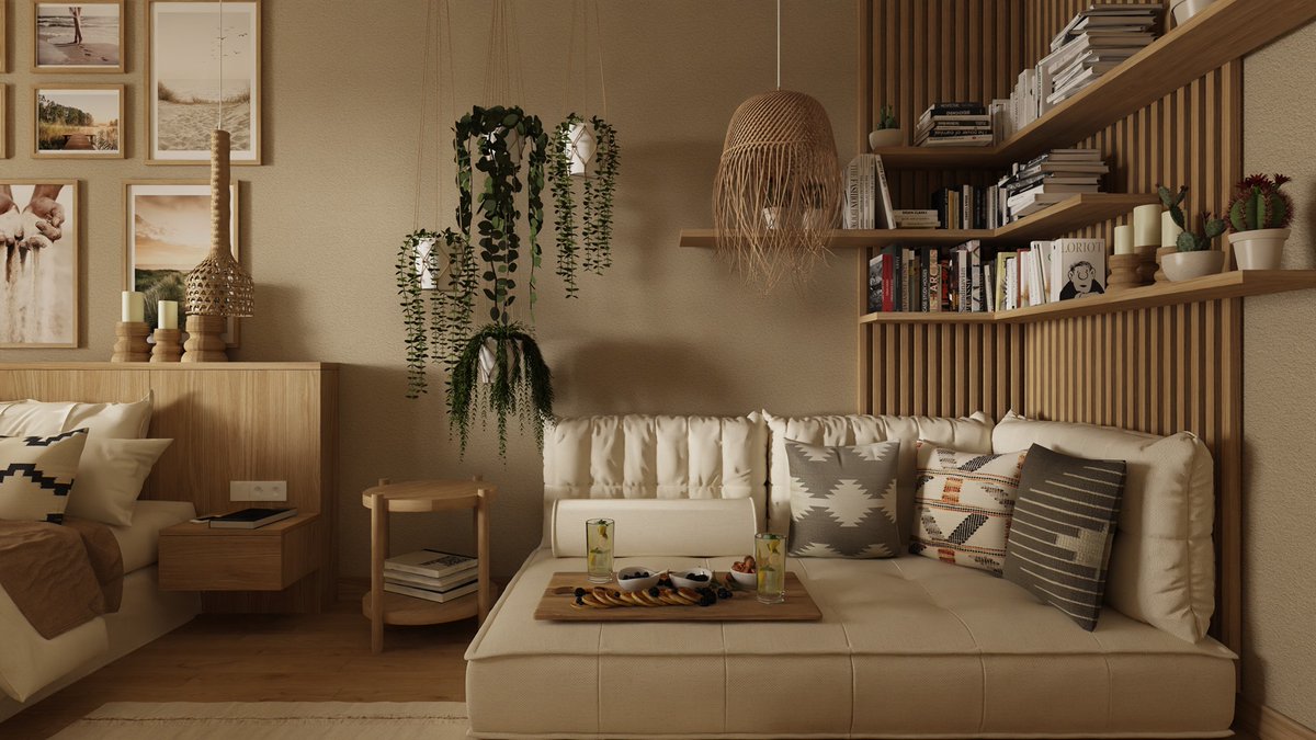 pCon_solutions's tweet image. A bedroom also as a place of retreat? 77m2 Aleksandra Kamińska - Projektowanie wnetrz has implemented a very tasteful idea for this - embedded in calm, light colours. This is where we would like to end the day now. 

#pCon #pConplanner #bedroom #loungecorner #twoinone