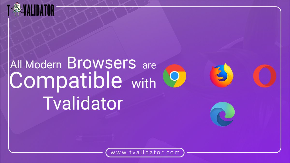 tvalidator's tweet photo. Tvalidator is designed in such a way that it is compatible with all modern browsers.
Give it a try, visit: https://t.co/ONApwas3IR
Contact: support@tvalidator.com
#tvalidator #validator #formvalidation #automation #java #htmlform #formdevelopment #forms https://t.co/sc25SDkJKd