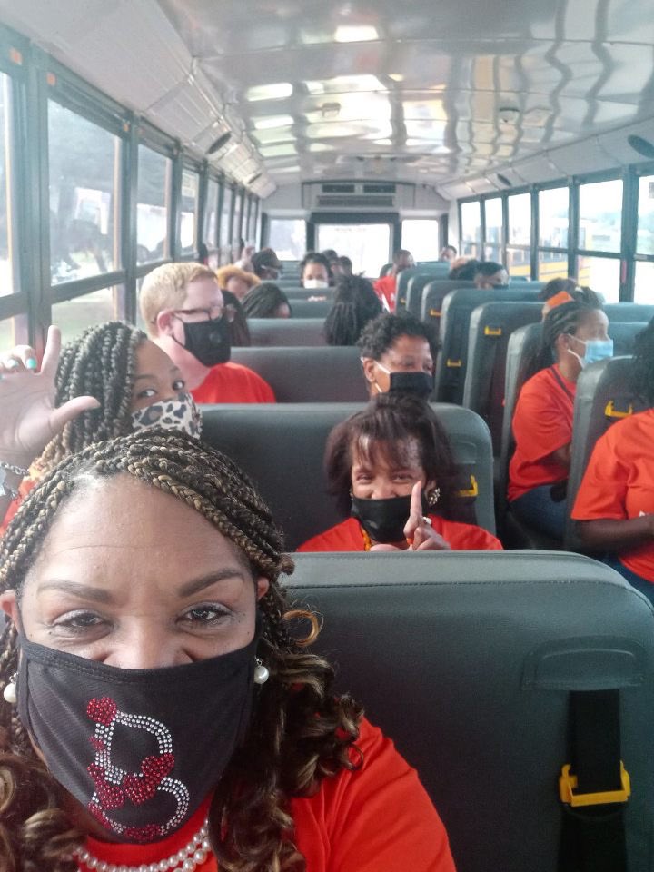 We are on the bus and ready for convocation! #rheallin #raiseyourroar <a href="/LancasterISD/">Lancaster ISD</a> <a href="/RheLancaster/">RHELancaster</a> <a href="/PennyLevy23/">Penny Levy King</a>