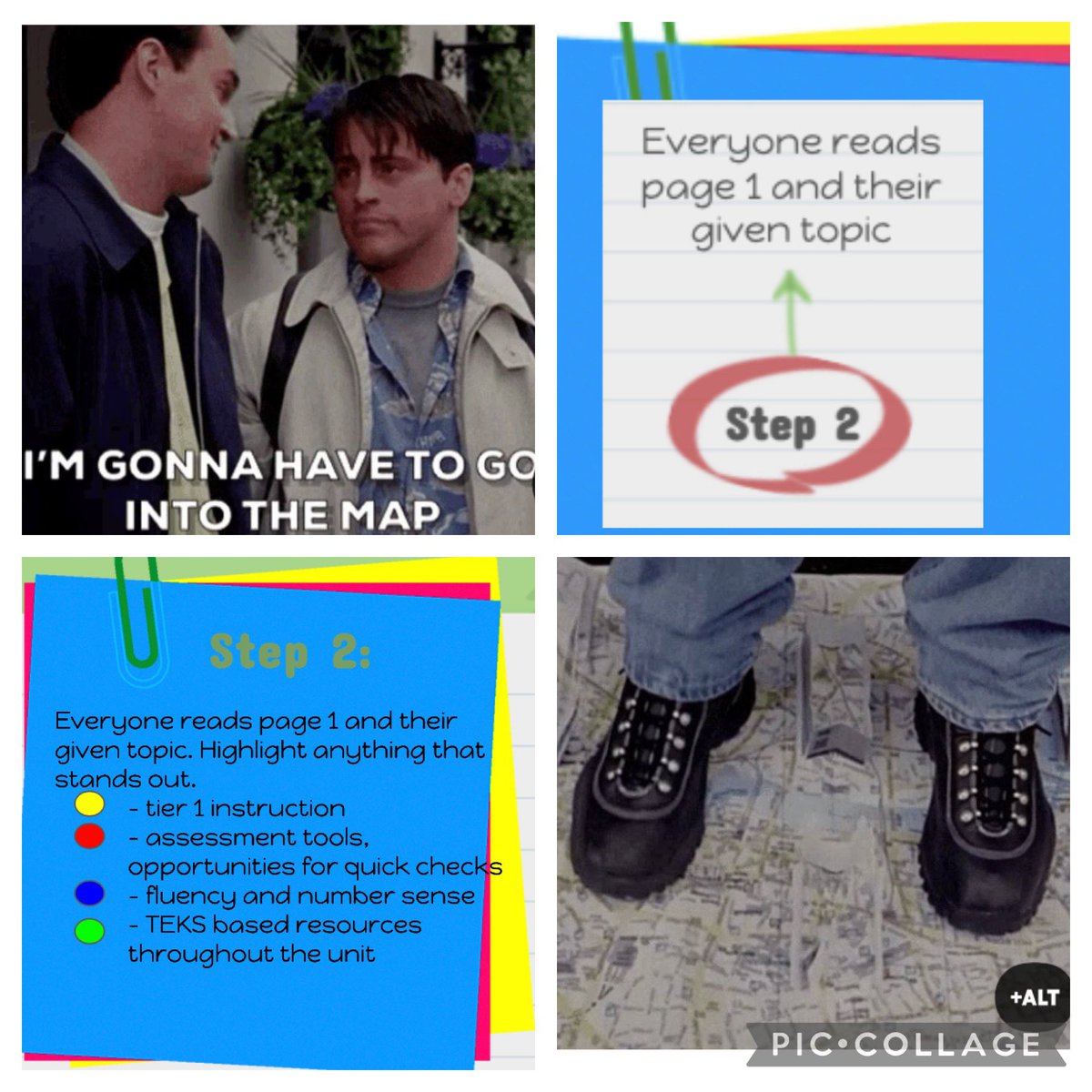 KellyOrloski's tweet photo. My fave from teaching #k1backwards with @DeannaVoltin was unit map jigsaw. Great tool to use in CTC’s for team planning each unit map. @SSchneiderCISD @jodimac99CISD @hanna_schramm Here’s step 2 read, then step 3 &amp; 4 become expert then share! https://t.co/9ioS1L15AS